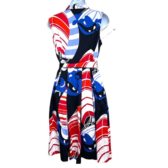 Sz 6 P Talbots Red White & Blue Button Down Dress - Picture 4 of 6
